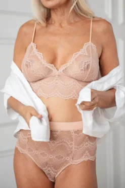 High-Waist Spitzenslip in Nude