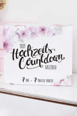Hochzeits-Countdown-Kalender™ mit Gold-Armband und Schlafmaske