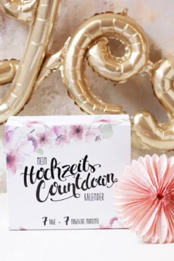 Hochzeits-Countdown-Kalender™ mit Silber-Armband und Strumpfband