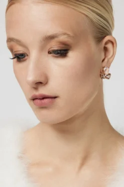 Kristall-Ohrringe in Blush