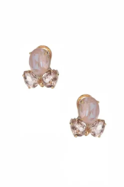 Kristall-Ohrringe in Blush