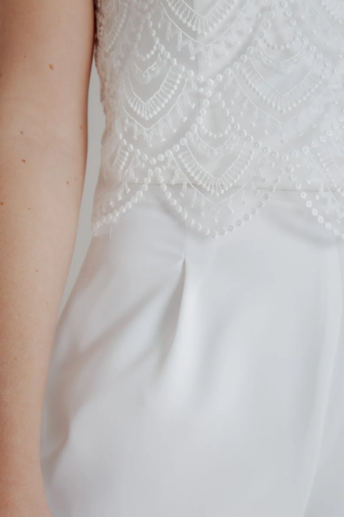 Kurzarm-Braut Top aus Vintage-Spitze – Niah noni