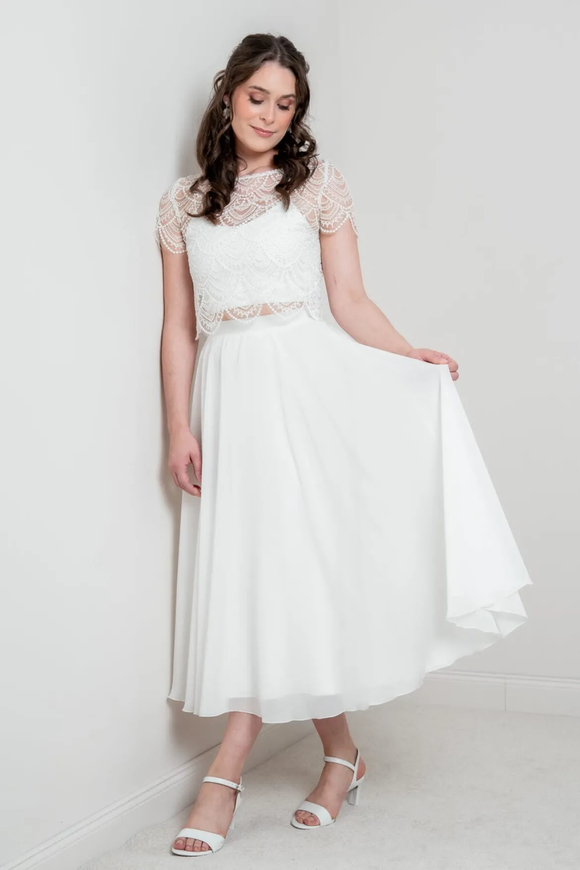 Kurzarm-Braut Top aus Vintage-Spitze – Niah noni