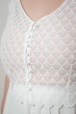 Kurzarm-Braut Top – Fanie noni Curvy