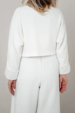 Kurze Braut Jacke aus Strickmix mit Kaschmir