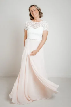 Langer Braut Rock aus Chiffon – Isla Rosé noni