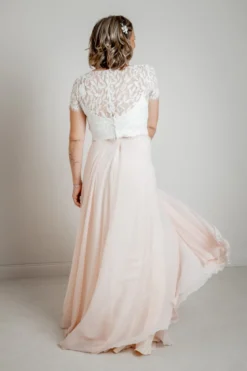 Langer Braut Rock aus Chiffon – Isla Rosé noni