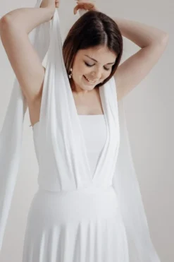 Langes Ballkleid zum Binden – Ballgown Ivory Twobirds