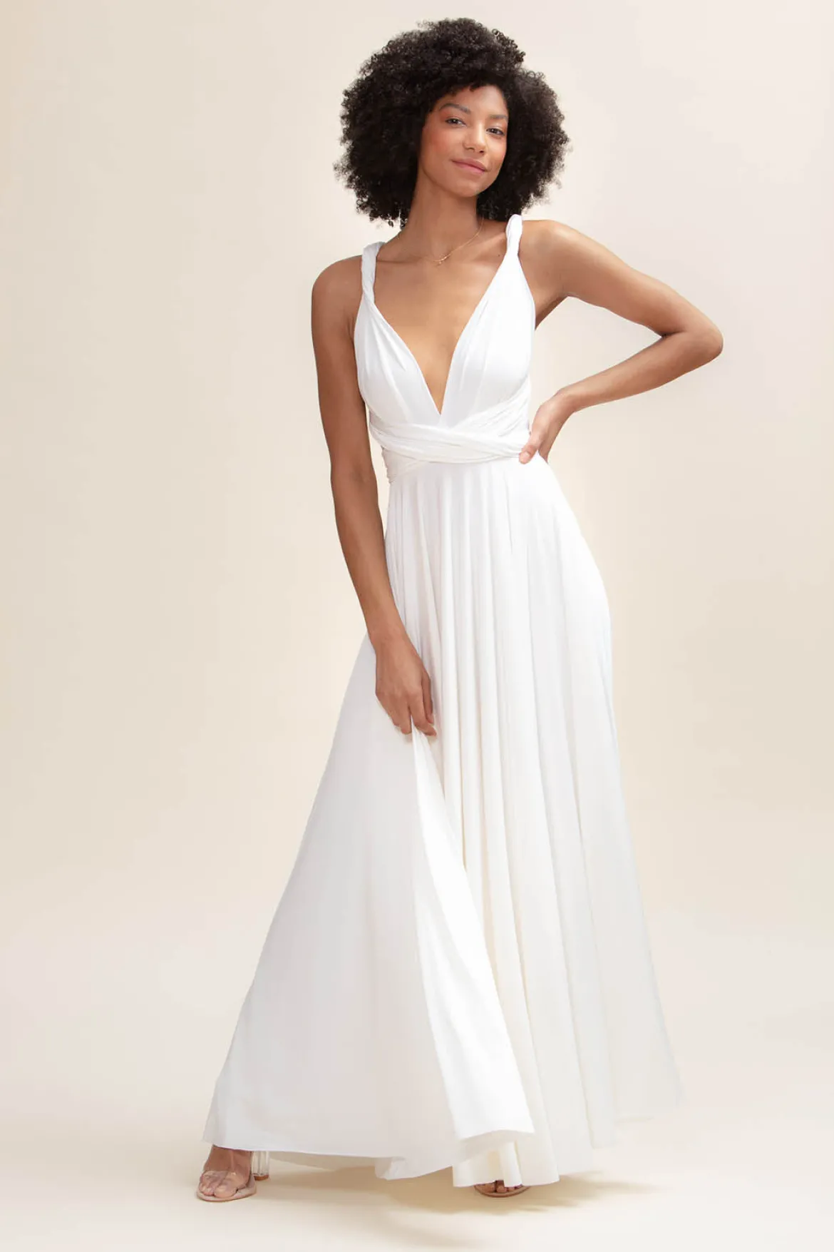 Langes Ballkleid zum Binden – Ballgown Ivory Twobirds
