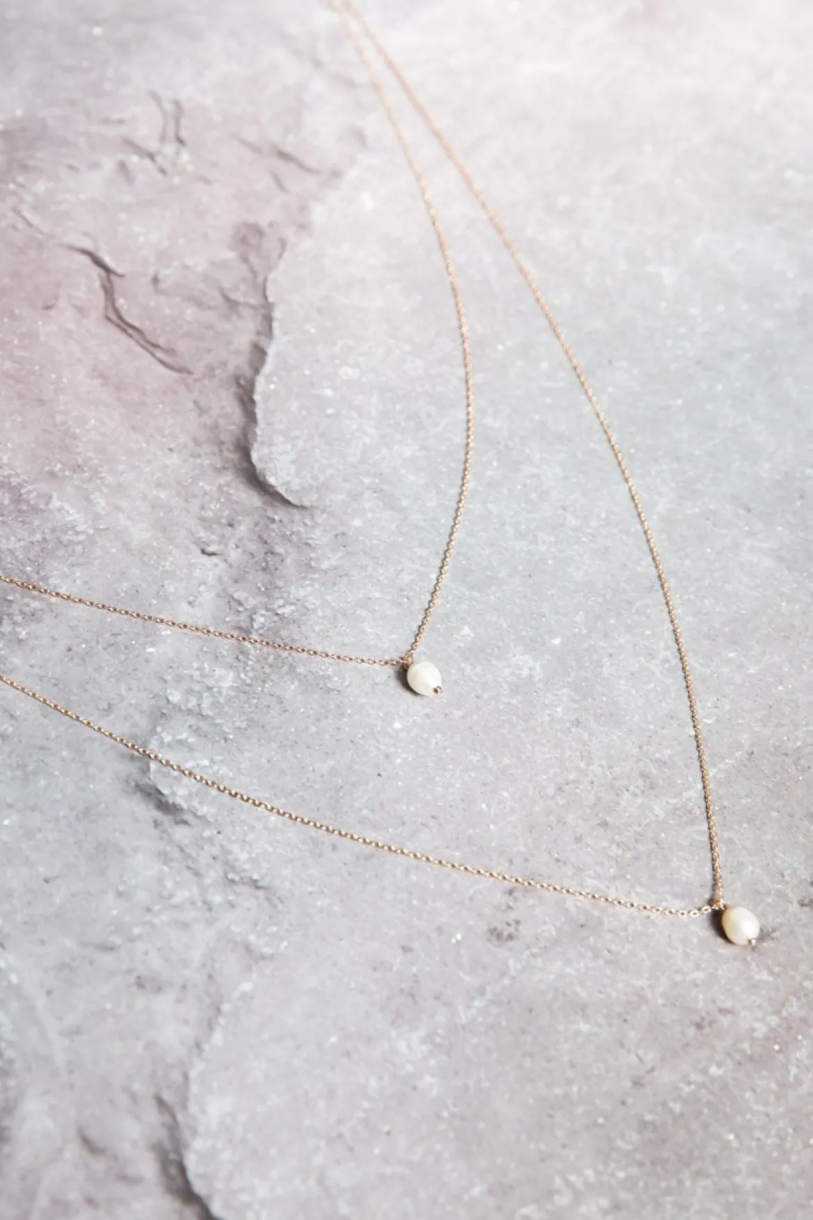 Lange, zweireihige Rückenkette mit Perlen, Brautschmuck