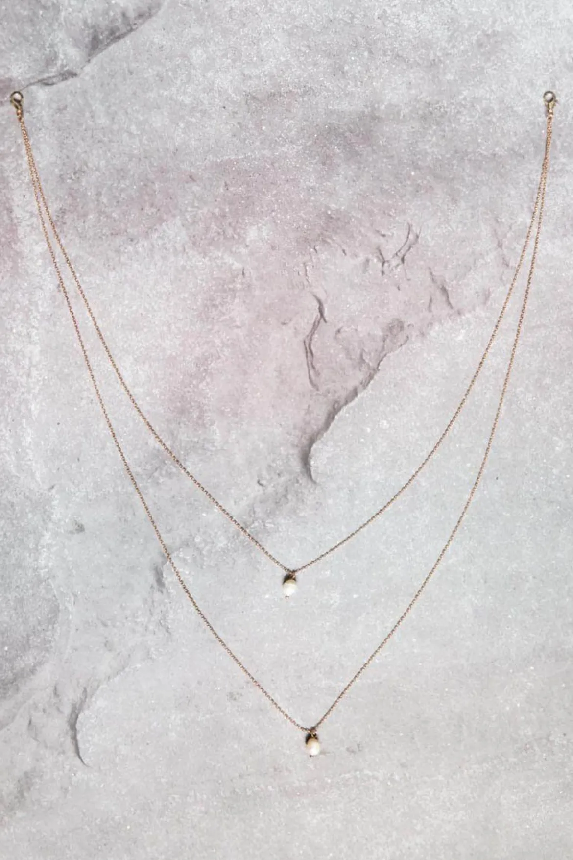 Lange, zweireihige Rückenkette mit Perlen, Brautschmuck