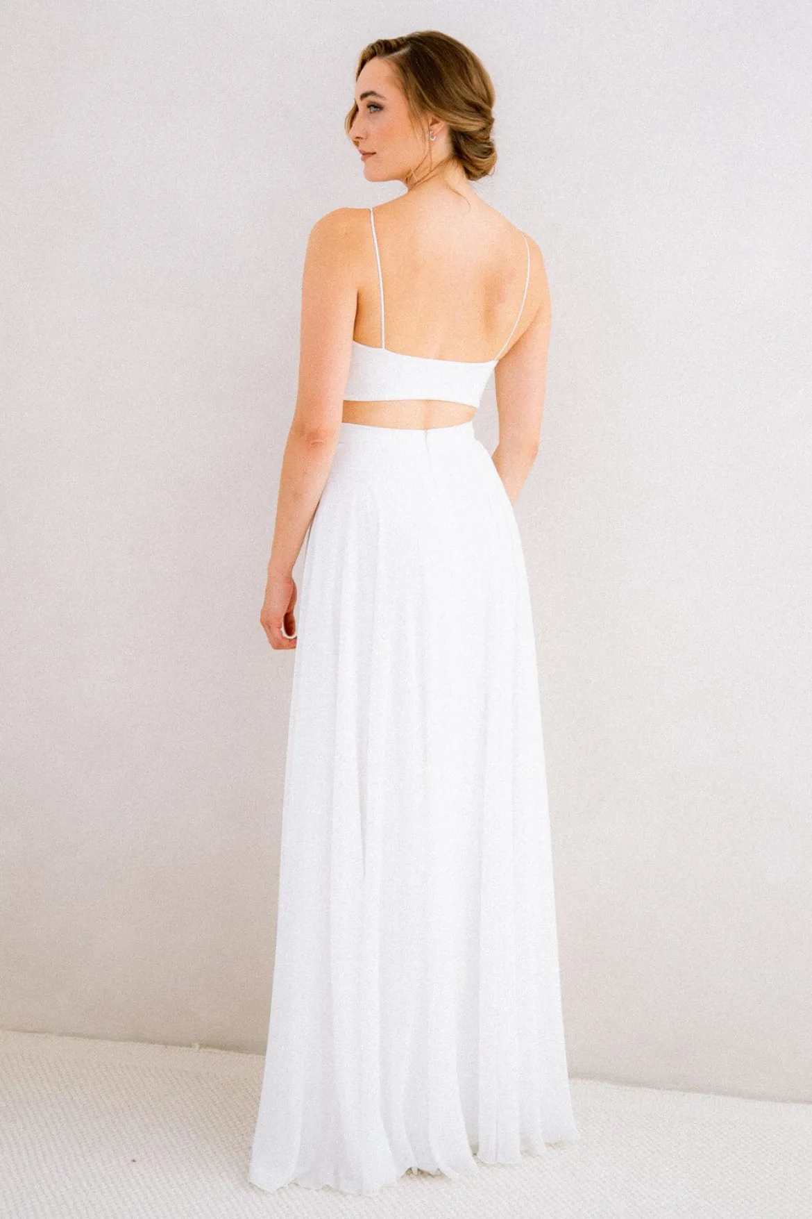 Maxi-Braut Rock in Ivory mit Beinschlitz – Jona noni