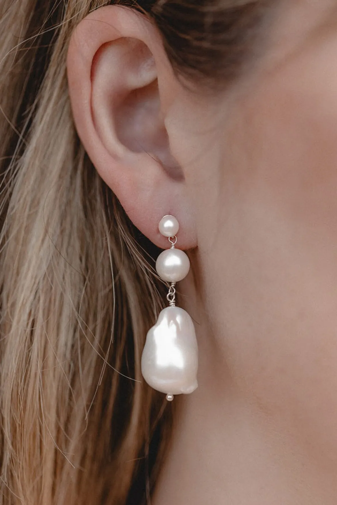 Ohrhänger mit großen Perlen – Saltwater Drops
