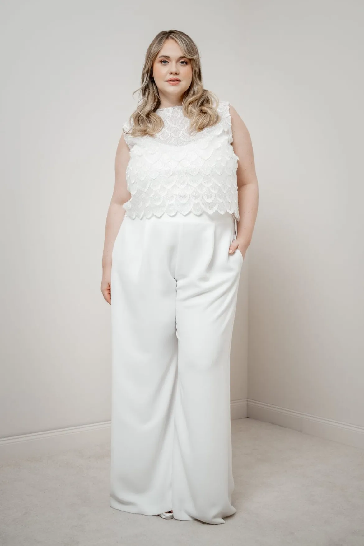 Plus Size Braut Hose mit weitem Bein – Zari noni Curvy