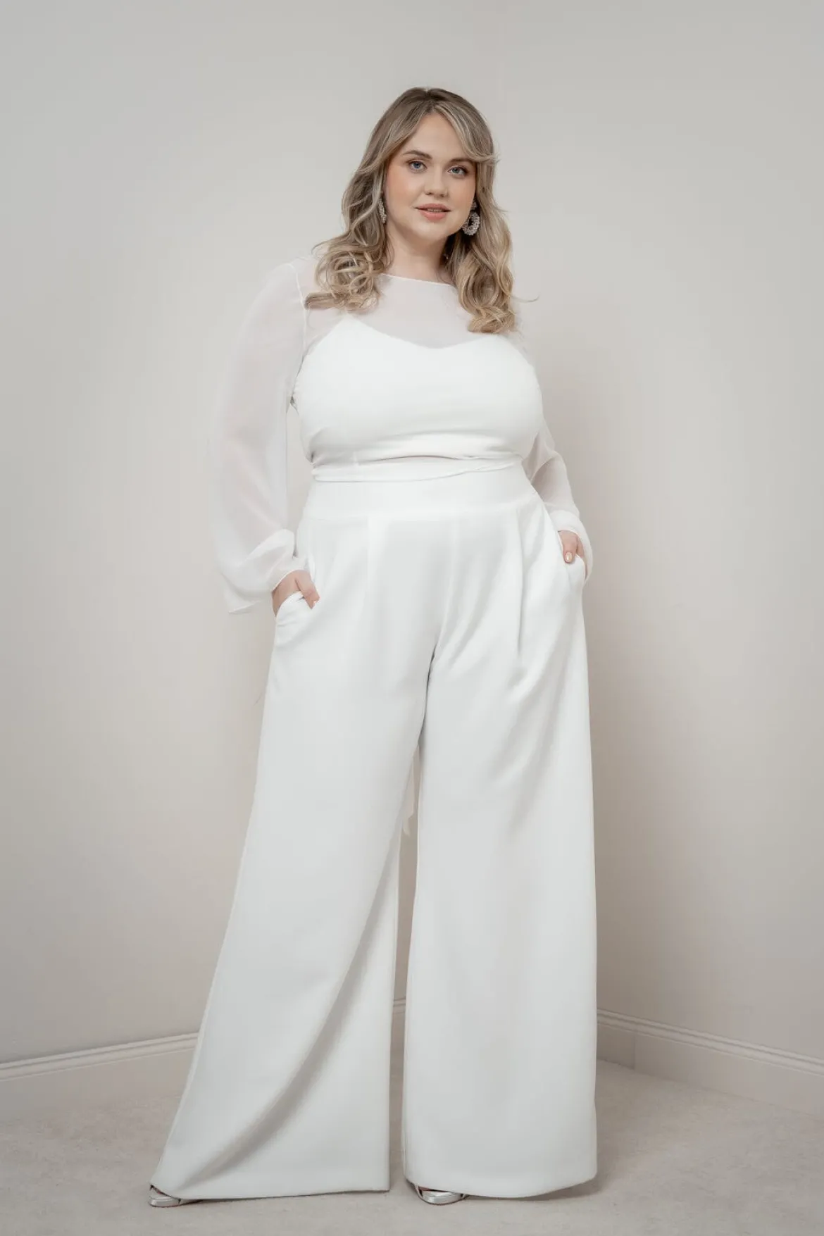 Plus Size Braut Hose mit weitem Bein – Zari noni Curvy