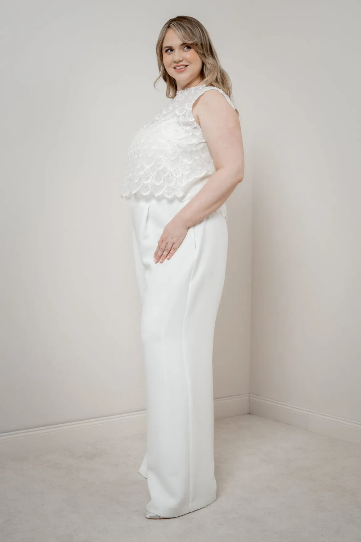Plus Size Braut Hose mit weitem Bein – Zari noni Curvy