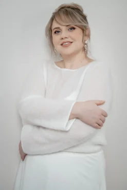 Plus Size Braut Pullover aus Mohair-Strickmix – Suvi noni Curvy