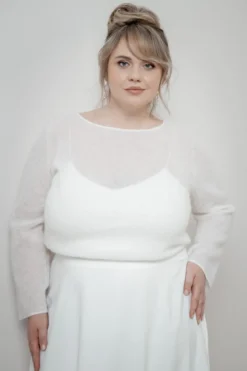 Plus Size Braut Pullover aus Mohair-Strickmix – Suvi noni Curvy