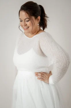 Plus Size Braut Pullover aus Strickmix – Yosie noni Curvy