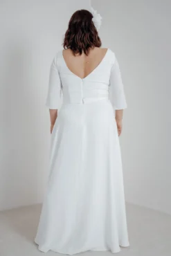 Plus Size Braut Rock mit Schlitz und Zierknöpfen – Eira noni Curvy