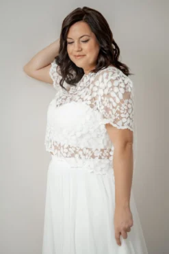 Plus Size Braut Top aus Blätterspitze – Aza noni Curvy