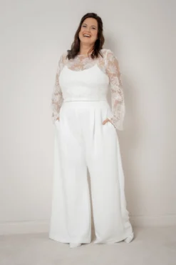 Plus Size Braut Top mit Trompetenärmeln – Safi noni Curvy