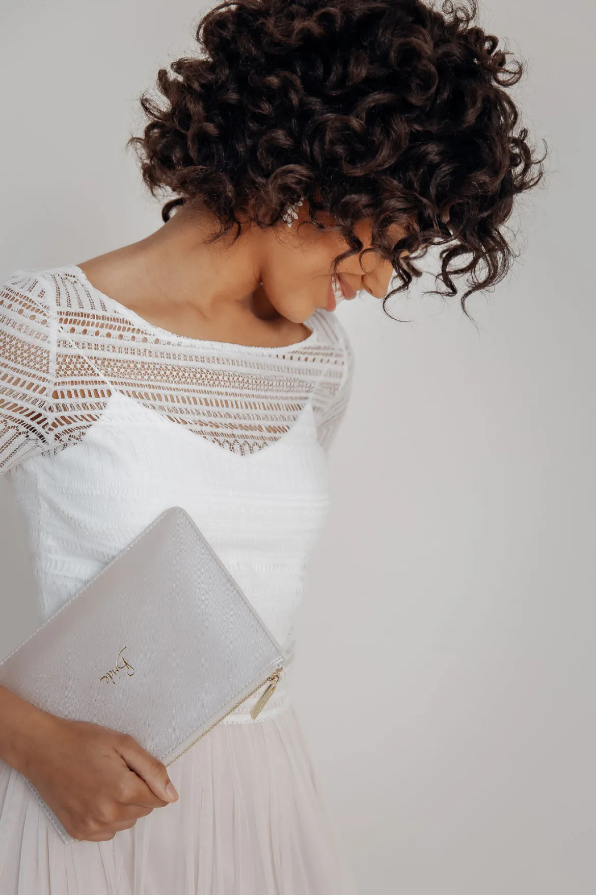 Pouch "Bride" in Metallic White – Katie Loxton