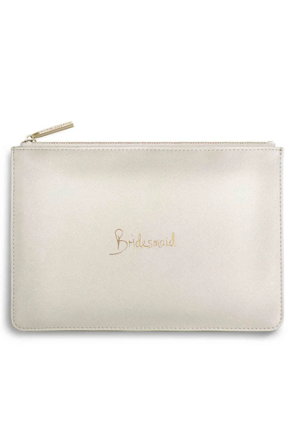 Pouch in Metallic White "Bridesmaid" – Katie Loxton