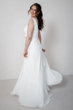Rückenfreies Braut Top – Liza Ivory Eco noni