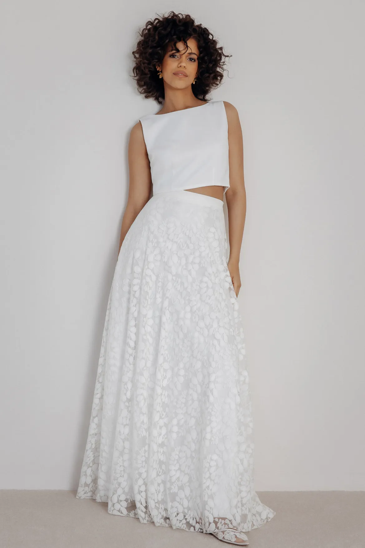 Rückenfreies Braut Top – Liza Ivory Eco noni