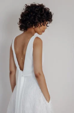 Rückenfreies Braut Top – Liza Ivory Eco noni