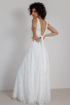 Rückenfreies Braut Top – Liza Ivory Eco noni