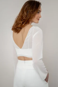 Rückenfreies Chiffon-Braut Top – Beeke noni