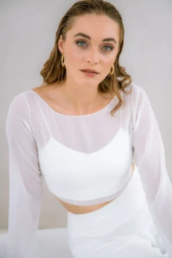 Rückenfreies Chiffon-Braut Top – Beeke noni