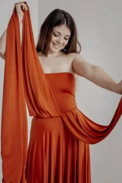 Rostrotes Tube-Top – Long Jersey Bandeau Rust Twobirds