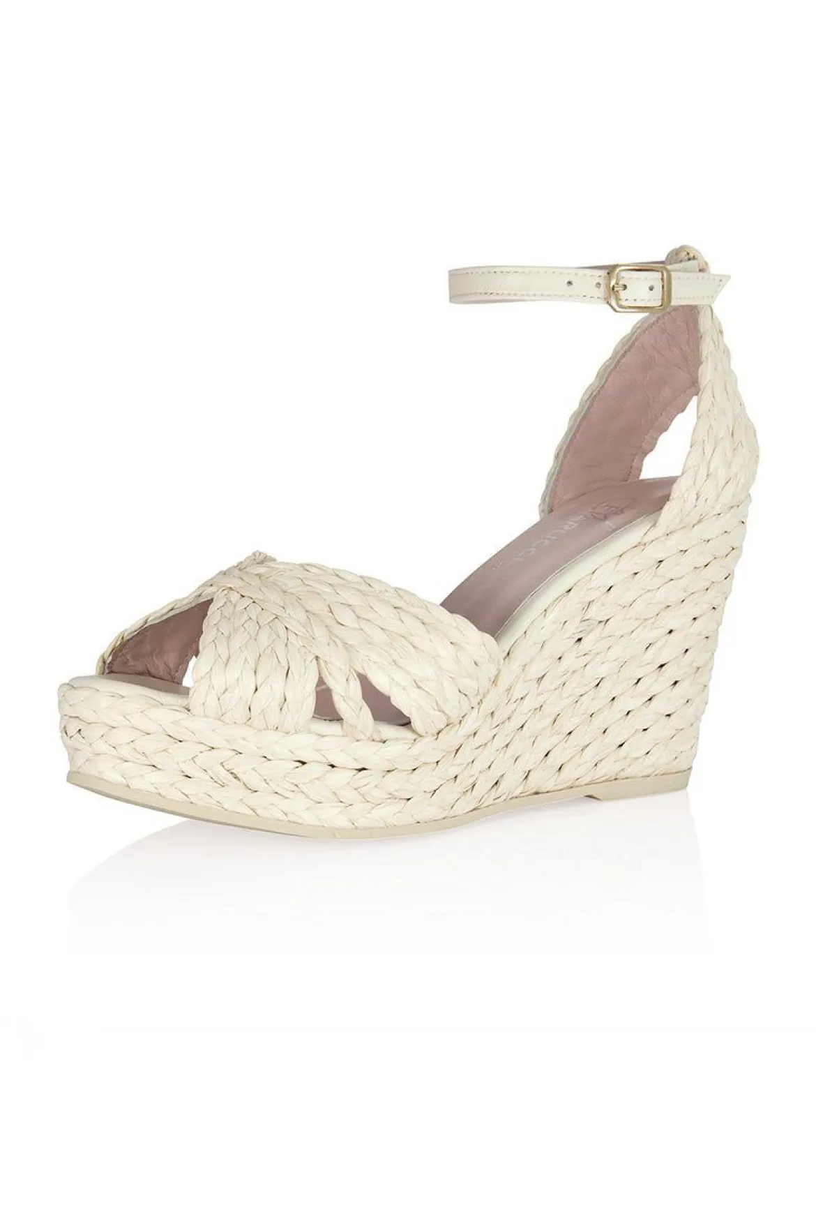 Sandalette mit Keilabsatz - Louna Pearl Raffia