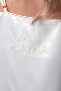 Satin-Nachthemd mit "Bride"-Schriftzug