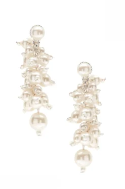 Schimmernde Perlen-Ohrhänger in Ivory