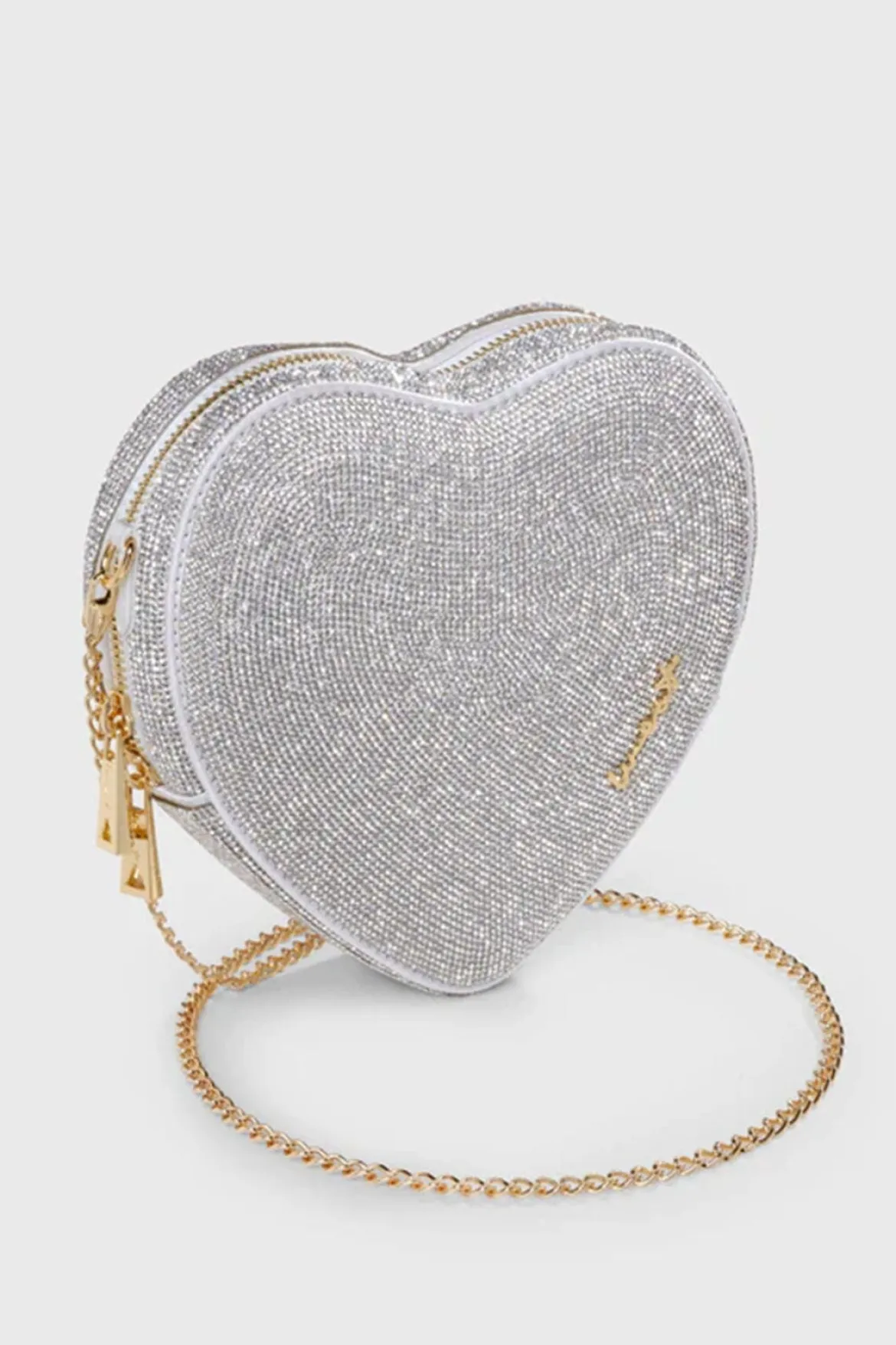 Tasche mit Glitzer-Riemen – Big Heart Bag Crystal Silver | Weat