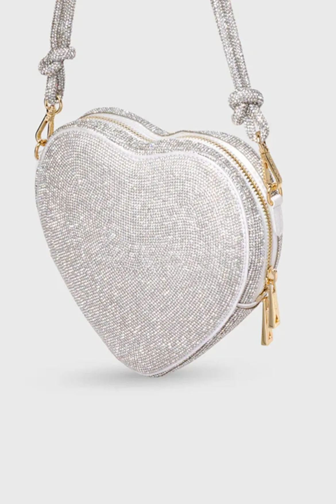 Tasche mit Glitzer-Riemen – Big Heart Bag Crystal Silver | Weat