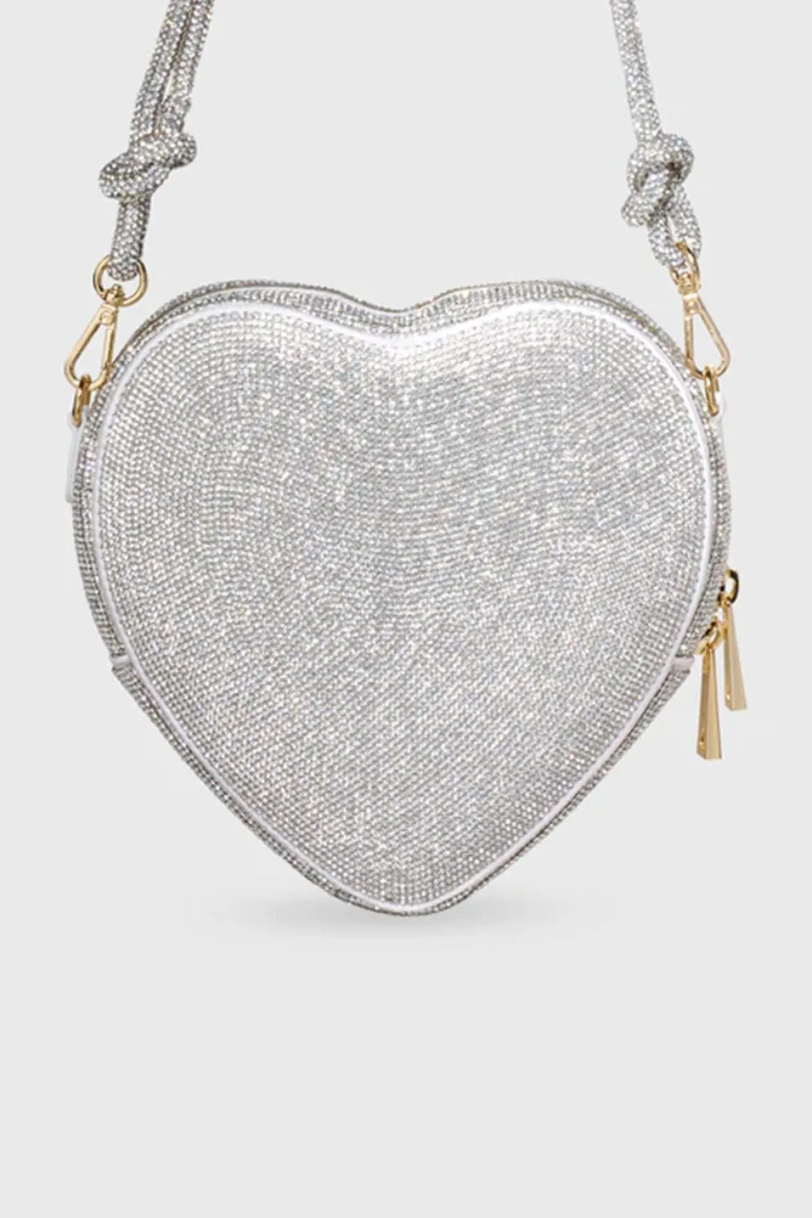 Tasche mit Glitzer-Riemen – Big Heart Bag Crystal Silver | Weat