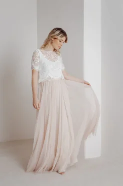 Tüllrock aus fließendem Softtüll in Blush - India noni