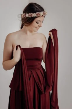 Tube-Top in Weinrot – Long Jersey Bandeau Bordeaux Twobirds