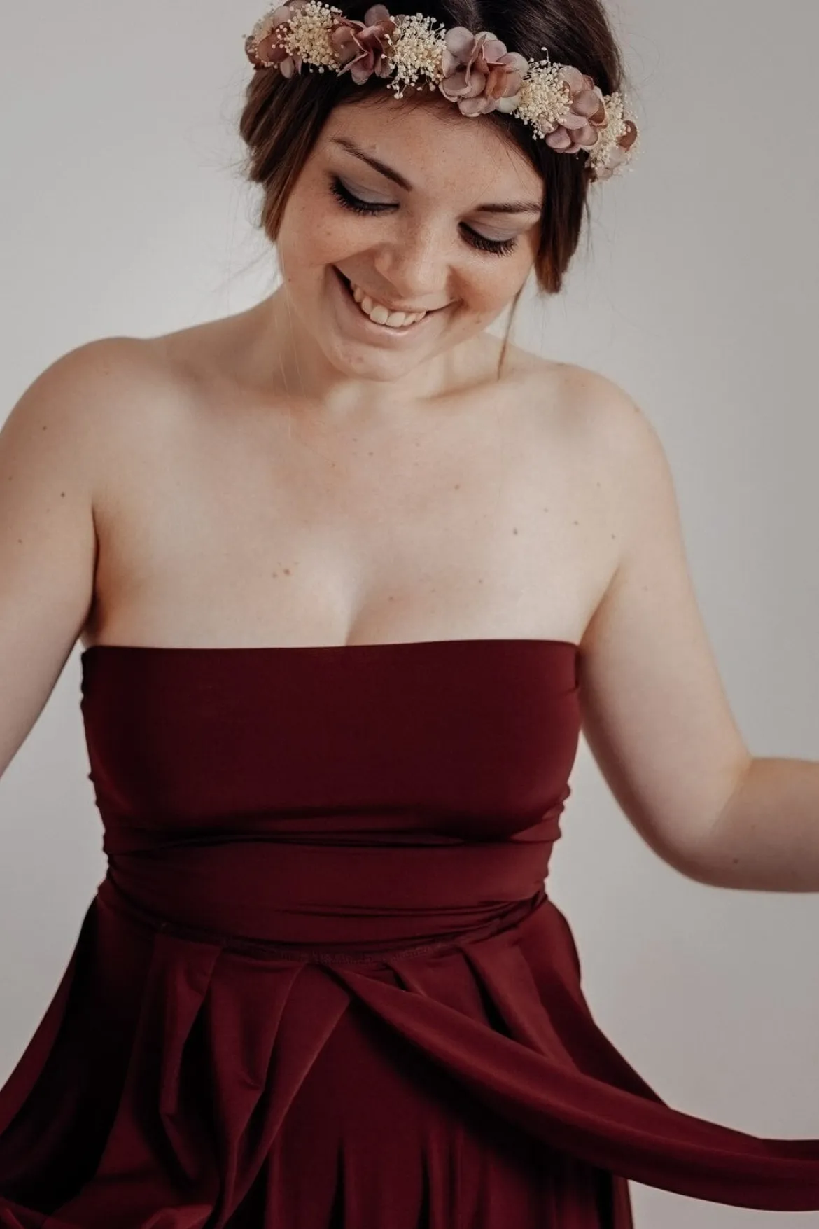 Tube-Top in Weinrot – Long Jersey Bandeau Bordeaux Twobirds